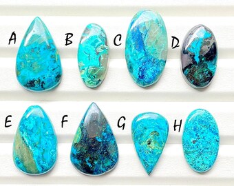 Selected Blue Shattuckite Cabochon Loose Gemstone For Jewelry Making, AAA+ Natural Blue Shattuckite Cabochon For  Wire Wrap -  25691-25698