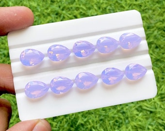 Lavender Quartz 10x14 MM Faceted Pear Shape With Pointed Back Gemstone 10 Pieces Lot For Handmade Jewelry Making, Quartz For Jewelry