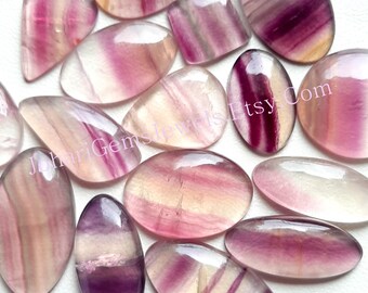 MULTI FLUORITE Cabochon, Wholesale Lot Fluorite Cabochon By Weight With Different Shapes And Sizes For Jewelry Making