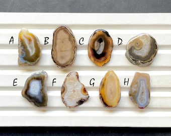 Brown Window Druzy Cabochon Loose Gemstone For Jewelry Making, AAA+ Natural Druzy Dyed Cabochon Gemstone For Wire Wrap - 29381-29388