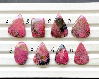 Rhodonite Cabochon Loose Gemstone For Jewelry Making, AAA+ Natural Rhodonite Gemstone For Handmade Jewelry And Wire Wrap - 28876-28883
