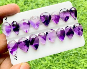 Selected Trapiche Amethyst Star Cabochon Loose Gemstone 8 Pieces Lot For Jewelry And Handmade Jewelry - 26965-26966