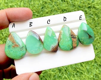 Chrysoprase Cabochon Loose Gemstone For Jewelry Making, AAA+ Natural Chrysoprase Cabochon For Handmade Jewelry And Wire Wrap - 36335-36339
