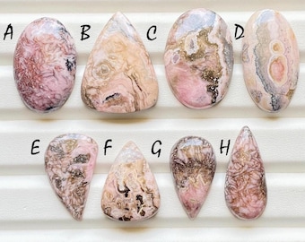 New Textured Rhodochrosite Cabochon Loose Gemstone For Jewelry Making, RARE Natural Rhodochrosite For Wire Wrap - 24356-24363