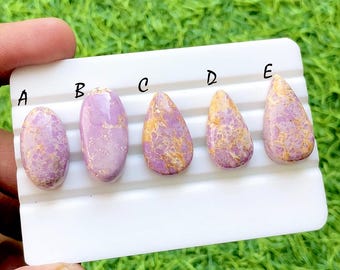 Blush Gold Phosphorite Cabochon Loose Gemstone For Jewelry Making, AAA+ Pink & Golden Natural Stone For Wire Wrap - 35158-35162