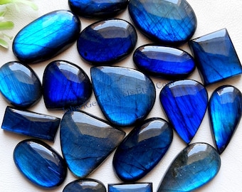 NATURAL Blue Labradorite Cabochon Wholesale Lot, AAA+ Blue Labradorite By Weight With Different Shapes And Sizes For Jewelry Making
