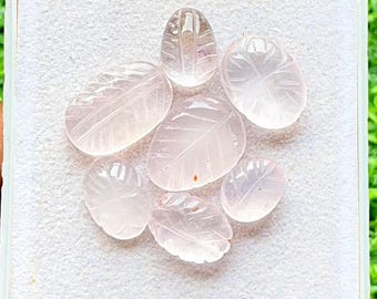 Rose Quartz Hand Carved Cabochon Loose Gemstone For Jewelry Making | Size : 16-12 MM | AAA+ Natural Rose Quartz For Wire Wrap - 24988