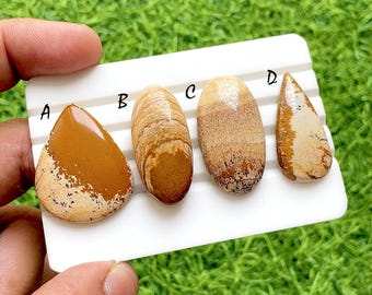 PICTURE JASPER Cabochon Loose Gemstone For Jewelry Making, AAA+ Natural Picture Jasper For Handmade Jewelry And Wire Wrap - 37001-37004