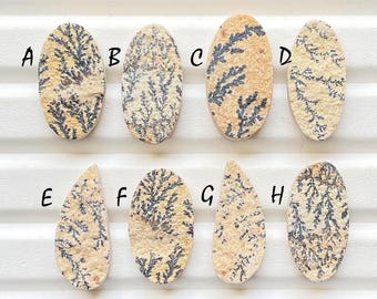 Psilomelane Dendritic Cabochon Loose Gemstone For Jewelry Making, AAA+ Natural Psilomelane Dendritic Cabochon For Wire Wrap - 25317-25324