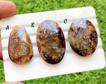 Rare Yellow Marcasite Cabochon Loose Gemstone For Jewelry Making, AAA+ Natural Yellow Marcasite Cabochon Gemstone For Wire Wrap -37213-37215