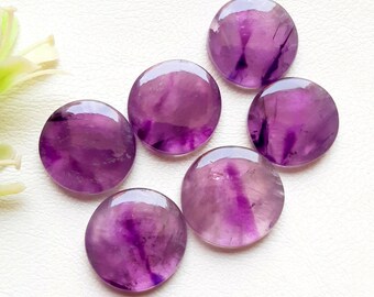 New Trapiche Amethyst 3 Pairs Cabochon Loose Gemstone | Size : 20-17 MM | AAA+ Trapiche Amethyst Pair Cabochon For Handmade Jewelry - 18906