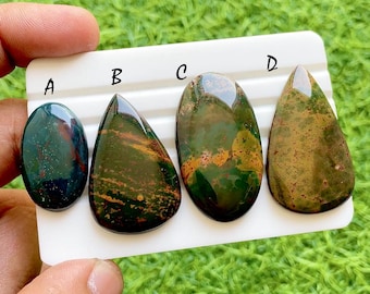 New Blood Stone Cabochon Loose Gemstone For Jewelry Making, AAA+ Natural Blood Stone Cabochon Gemstone For Wire Wrap - 37232-37235