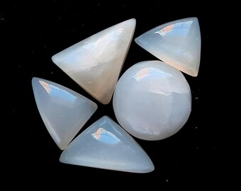 Belomorite Sunstone Cabochon Loose Gemstone, 5 Pcs Lot | Size : 19-12 MM | Belomorite Cabochon For Handmade Jewelry Making - 21123