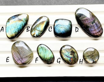 RARE Natural Metallic Labradorite Cabochon Loose Gemstone For Jewelry Making, NEW Natural Metallic Labradorite For Wire Wrap - 28648-28655