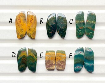 Bloodstone Matching Pairs Cabochon Loose Gemstone For Jewelry Making, AAA+ Natural Bloodstone Gemstone Pair For Earrings - 26936-26941