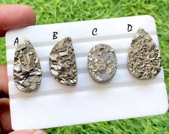 NEW Pyrite Druzy Cabochon Loose Gemstone For Jewelry Making, AAA+ Natural Pyrite Druzy For Handmade Jewelry And Wire Wrap - 34514-34517