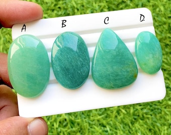 Sea Mist Amazonite Cabochon Loose Gemstone For Jewelry Making, AAA+ Natural Peruvian Amazonite Cabochon For Wire Wrap - 35629-35632
