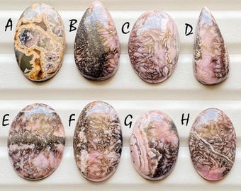 New Textured Rhodochrosite Cabochon Loose Gemstone For Jewelry Making, AAA+ Natural Rhodochrosite For Wire Wrap - 24380-24387