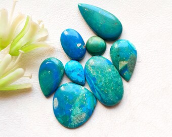 NEW Chilean Opal Cabochon Loose Gemstone 8 Pieces Lot For Jewelry Making | Size : 25-10 MM | AAA+ Natural Chilean Opal Flatback Lot  - 31746