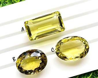Lemon Topaz Green Gold Gemstone Faceted Loose Gemstone For Jewelry, AAA+ Natural Lemon Topaz Gemstone For Handmade Jewelry - 25339-25341