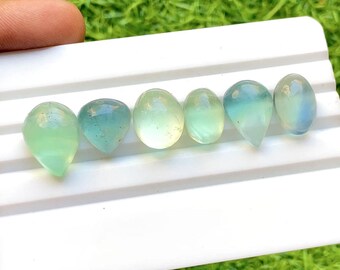 Green Fluorite Cabochon Loose Gemstone 6 Pieces Lot | Size 17-13 MM | AAA+ Natural Green Fluorite For Jewelry Making- 30737