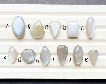 New Grey Moonstone Cabochon Loose Gemstone For Jewelry Making, AAA+ Natural Grey Moonstone For Handmade Jewelry And Wire Wrap - 28525-28535