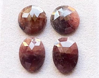 RARE Wonder Sapphire Pair 15-17 MM Rose Cut Calibrated Loose Gemstone 2 Pairs Lot, Natural Sapphire Rose Cut For Jewelry Making - 18639