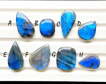 Deep Blue Labradorite Cabochon Loose Gemstone For Jewelry Making, AAA+ Natural Blue Labradorite Gemstone For Wire Wrap - 28077-28084
