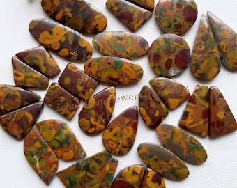 FRUIT JASPER Pair Cabochon Wholesale Lot By Weight With Different Shapes And Sizes Used For Jewelry Making
