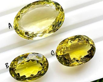 Flawless Lemon Topaz Green Gold Gemstone Faceted Loose Gemstone For Jewelry, Natural Lemon Topaz Gemstone For Handmade Jewelry - 25342-25344