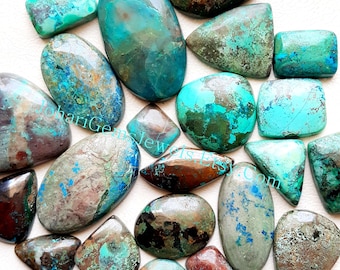 New Shattuckite Chrysocolla Cabochon Wholesale Lot Cabochon By Weight With Different Shapes And Sizes Used For Jewelry Making