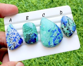 New Blue Bird Azurite Cabochon Loose Gemstone For Jewelry Making, AAA+ Natural Blue Bird Azurite For Handmade Jewelry - 35820-35823