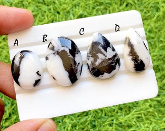 White BUFFALO TURQUOISE Cabochon Loose Gemstone For Jewelry Making, AAA+ Buffalo Turquoise For Handmade Jewelry And Wire Wrap - 36654-36657
