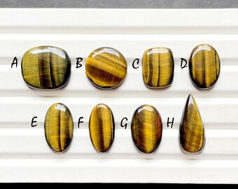 Multi Tiger's Eye Cabochon Loose Gemstone For Jewelry Making, AAA+ High Polish Multi Tiger's Eye Cabochon For Wire Wrap - 28183-28190