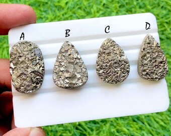 NEW Pyrite Druzy Cabochon Loose Gemstone For Jewelry Making, AAA+ Natural Pyrite Druzy For Handmade Jewelry And Wire Wrap - 34502-34505