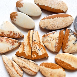 PICTURE JASPER Pair Cabochon Wholesale Lot By Weight With Different Shapes And Sizes Used For Jewelry Making