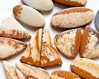 PICTURE JASPER Pair Cabochon Wholesale Lot By Weight With Different Shapes And Sizes Used For Jewelry Making