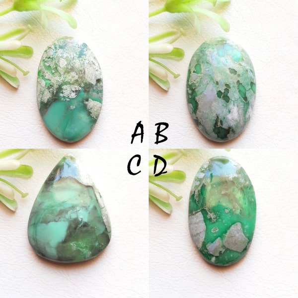 Variscite Cabochon Loose Gemstone For Jewelry Making, AAA+ Natural Variscite for Jewelry Making and Wire Wrapping - 11059-11062