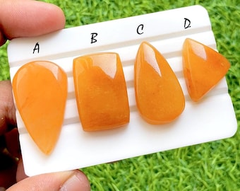 Sunset Glow Orange Aventurine Cabochon For Wire Wrap, Natural Aventurine Loose Stones, Polished Cabochons for Jewelry Making - 35848-35851