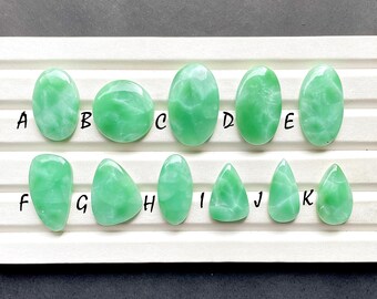 Selected Hemimorphite Cabochon Loose Gemstone For Jewelry Making, AAA+ Natural Green Hemimorphite Cabochon For Wire Wrap - 28311-28321