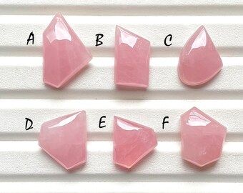 NEW Vibrant Pink Rose Quartz Fancy Shape Cabochon Loose Gemstone For Jewelry Making, AAA+ Natural Rose Quartz For Wire Wrap - 26861-26866
