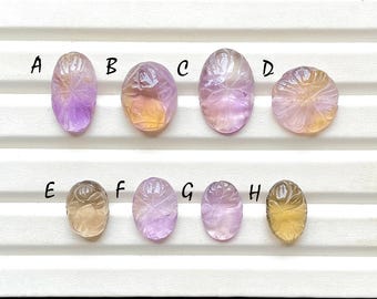 NEW AMETRINE Mughal Carved Cabochon Loose Gemstone For Jewelry Making, AAA+ Natural Ametrine Carving Gemstone For Wire Wrap - 30149-30156