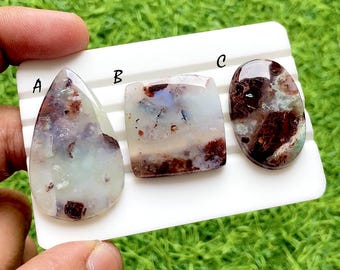 NEW Peruvian Opal Cabochon Loose Gemstone For Jewelry Making, AAA+ Natural Peruvian Opal Gemstone Cabochon For Handmade Jewelry -36986-36988