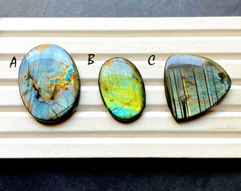 Big Finland SPECTROLITE LABRADORITE Cabochon Loose Gemstone, AAA+ Spectrolite Labradorite For Handmade Jewelry and Wire Wrap - 34139-34141