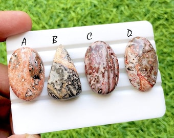 Desert Leopard Jasper Cabochon Loose Gemstone For Jewelry Making, AAA+ Natural Earth Pattern Gemstone For Wire Wrap - 25130-35133