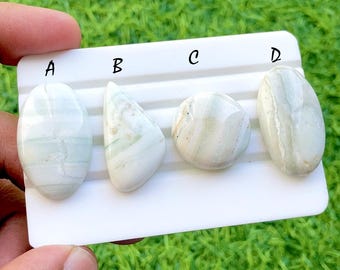 Emerald Vein Opal Cabochon Losse Gemstone For Jewelry Making, AAA+ Natural Green Lining Opal Scenic Cabochons For Wire Wrap - 35414-35417