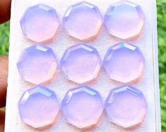 Lavender Quartz 15 MM Fancy Cut Octagon Shape With Flat Back Gemstone 6 Pieces Lot, AAA+ Natural Lavender Quartz Used For Jewelry Making