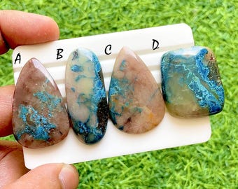 Quantum Quattro Cabochon Loose Gemstone For Wire Wrap, High Polish Natural Quantum Quattro Gemstone For Handmade Jewelry - 38027-38030