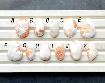 Pink Scolecite Cabochon Loose Gemstone For Jewelry Making, AAA+ Natural Pink Scolecite For Handmade Jewelry And Wirewrap -  33374-33384