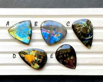 New Finland SPECTROLITE LABRADORITE Cabochon Loose Gemstone, AAA+ Spectrolite Labradorite For Handmade Jewelry and Wire Wrap - 29389-29393
